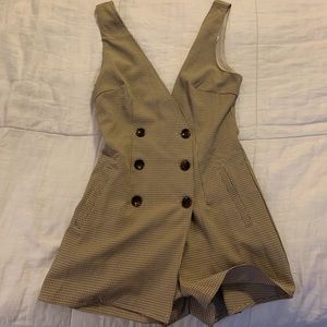 UO Plaid Skort Romper